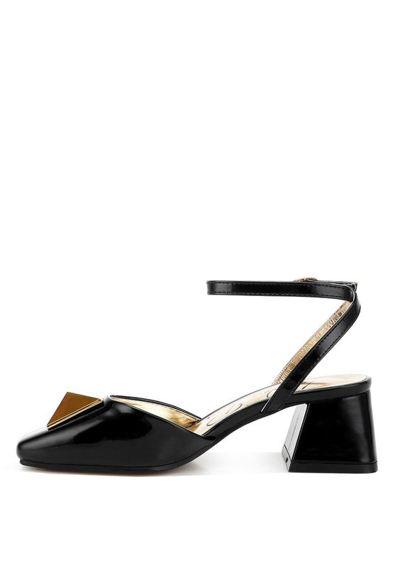 Griselda Brooch Detail Ankle Strap Sandals