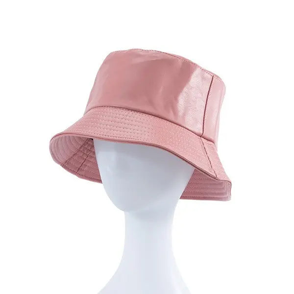 FAUX LEATHER BUCKET HAT Bella Chic