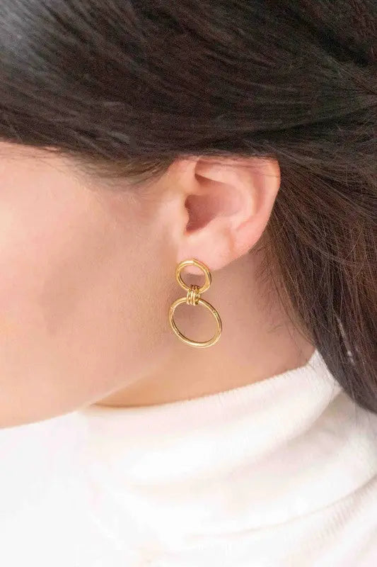 Asymmetrical Circle Drop Earrings Lovoda