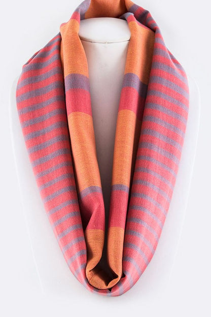 Mix Stripes Infinity Large Cotton Scarf