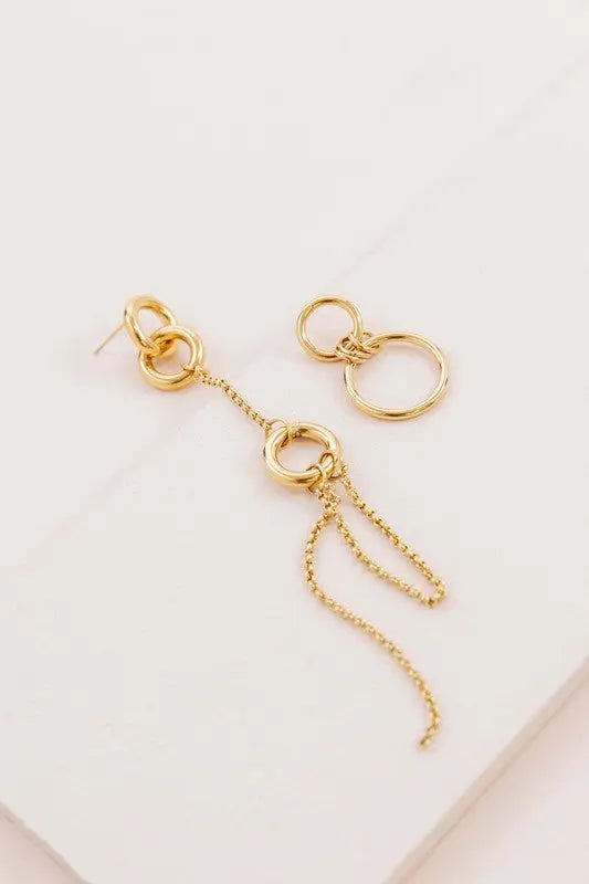 Asymmetrical Circle Drop Earrings Lovoda