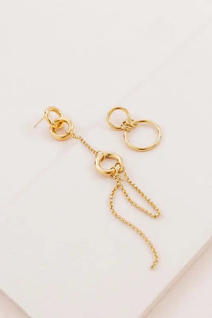 Asymmetrical Circle Drop Earrings Lovoda