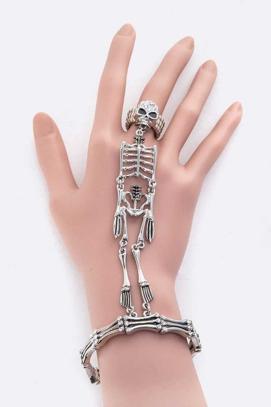 Crystal Skeleton Iconic Palm Bracelet Ring Set