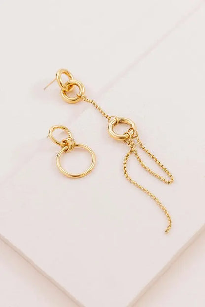 Asymmetrical Circle Drop Earrings Lovoda