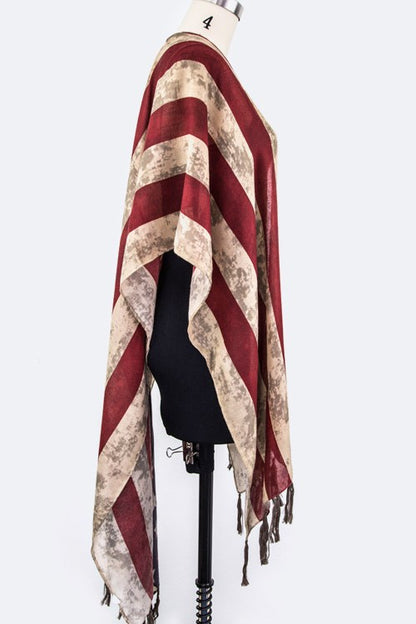 Vintage US Flag Shaped Shawl