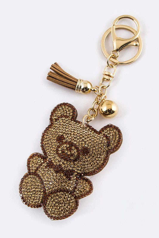 Crystal Bear Key Charm