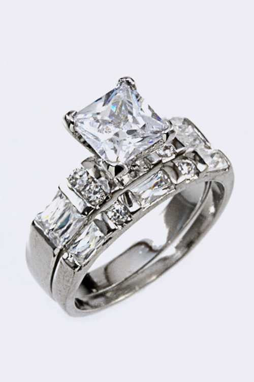 Cubic Zirconia Double Ring