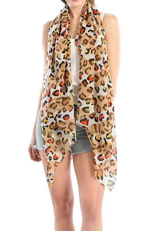 Mix Color Cheetah Printed Scarf