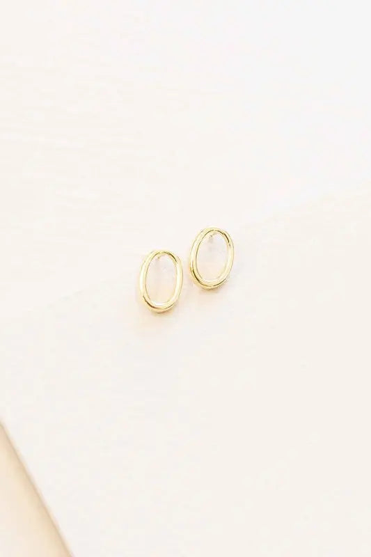 Oval Outline Earrings Lovoda