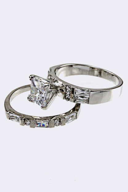 Cubic Zirconia Double Ring