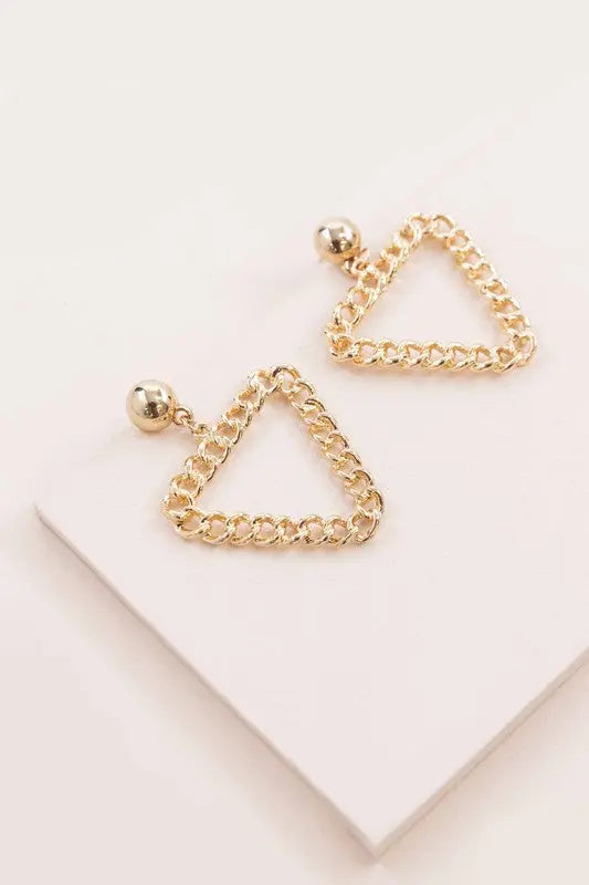 Triangle Chain Link Earrings Lovoda