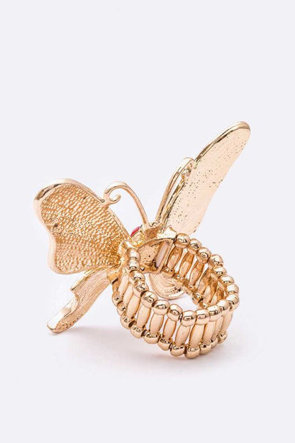 Crystal Butterfly Iconic Stretch Ring