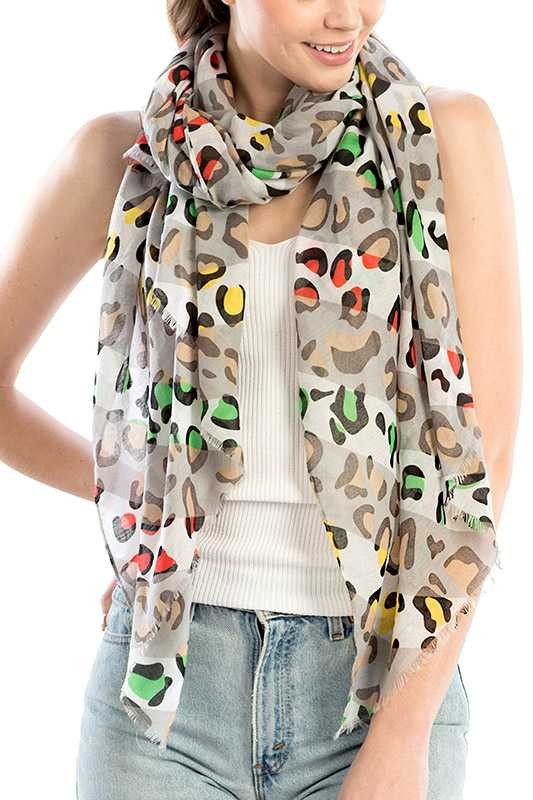 Mix Color Cheetah Printed Scarf