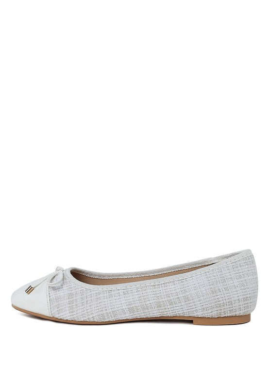 Junpey Plaid Tweed Ballet Flats