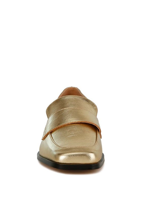 Jongs Metallic Penny Loafers