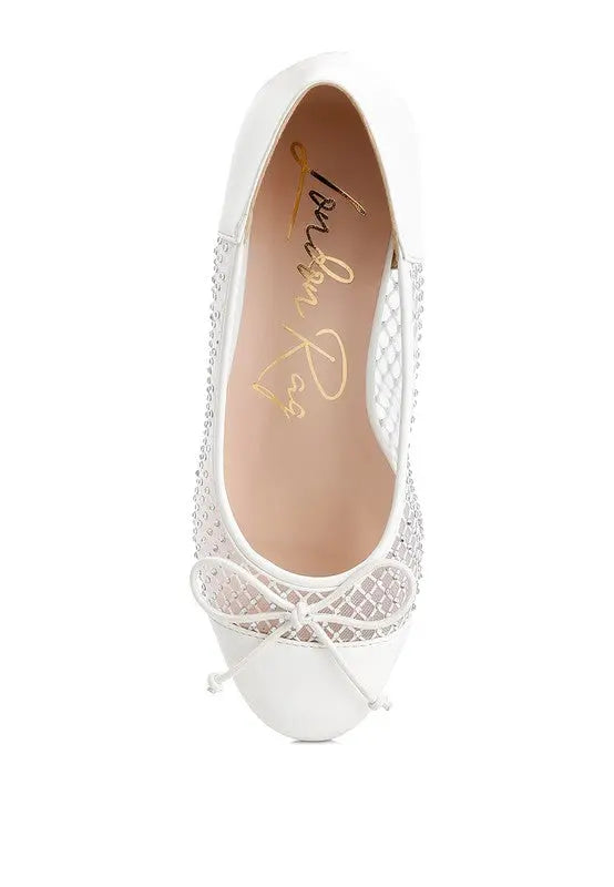 Tudum Rhinestone Detail Mesh Ballerinas FB