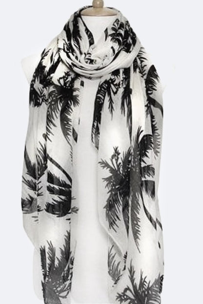 Palm Tree Print Fashion Scarf