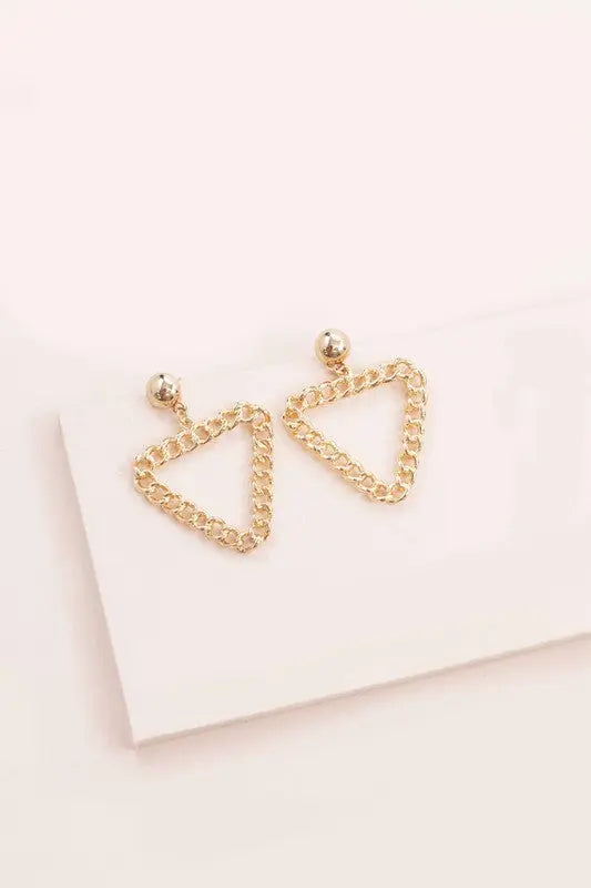 Triangle Chain Link Earrings Lovoda