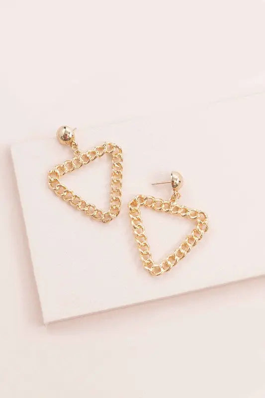 Triangle Chain Link Earrings Lovoda