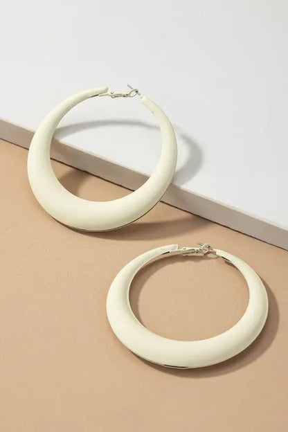 Large color coated puffy hoop earrings LA3accessories