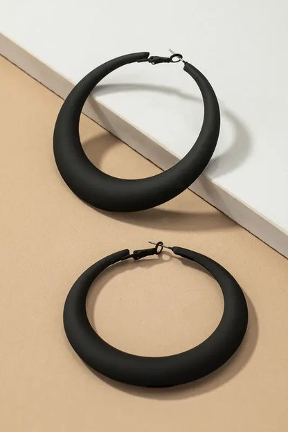 Large color coated puffy hoop earrings LA3accessories