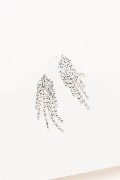 Rhinestone Tassel Earrings Lovoda