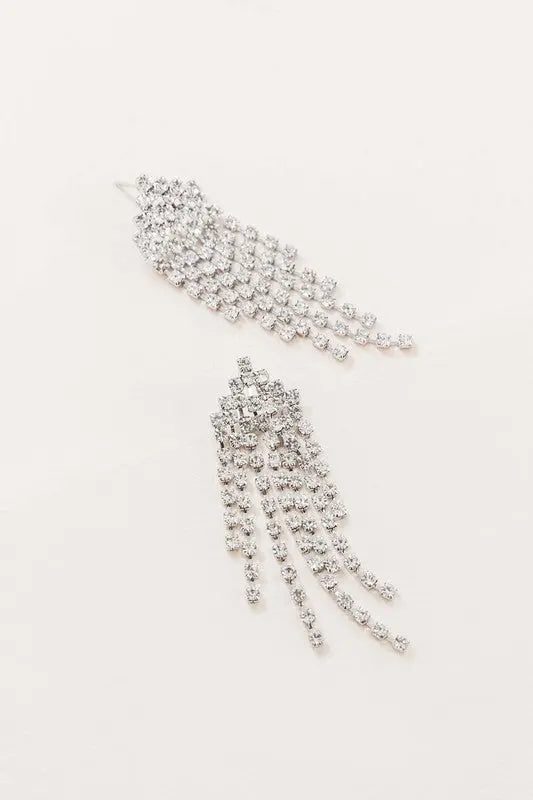 Rhinestone Tassel Earrings Lovoda