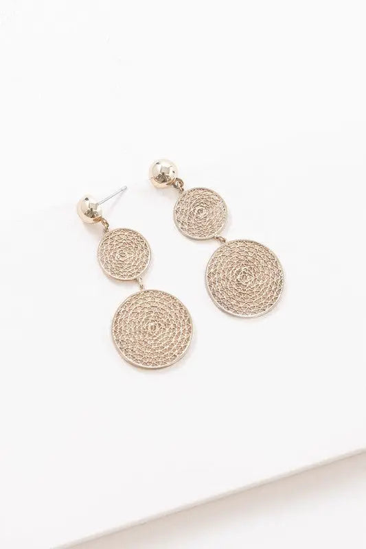 Golden Webbed Earrings Lovoda