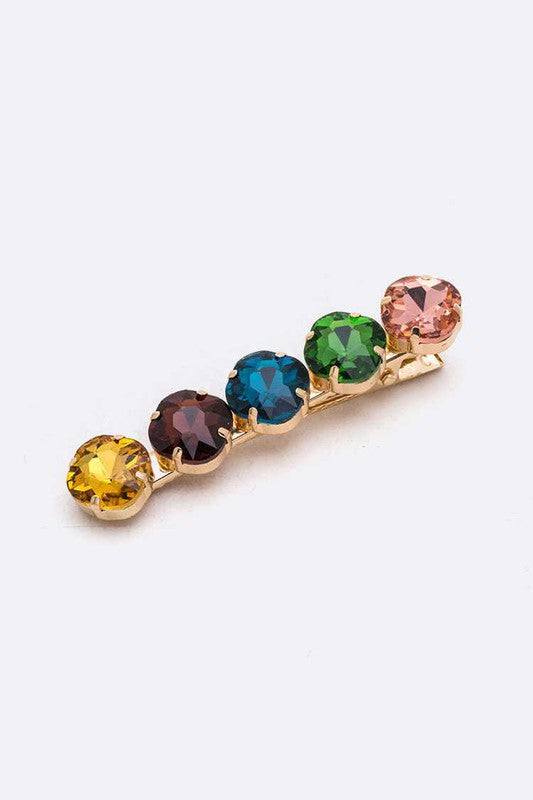 Round Crystal Alligator Hair Clip