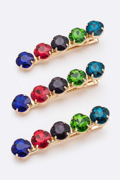 Round Crystal Alligator Hair Clip