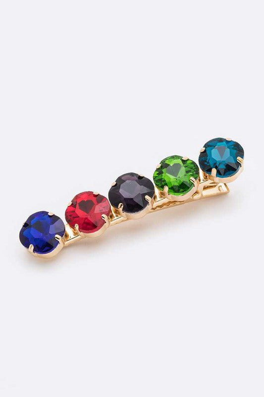 Round Crystal Alligator Hair Clip