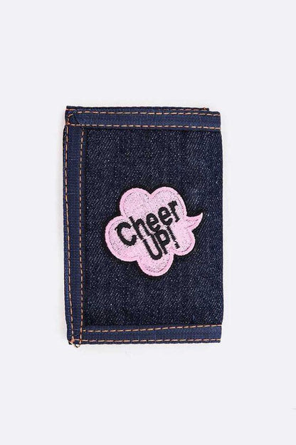 Cheer Up Iconic Patch Denim Wallet