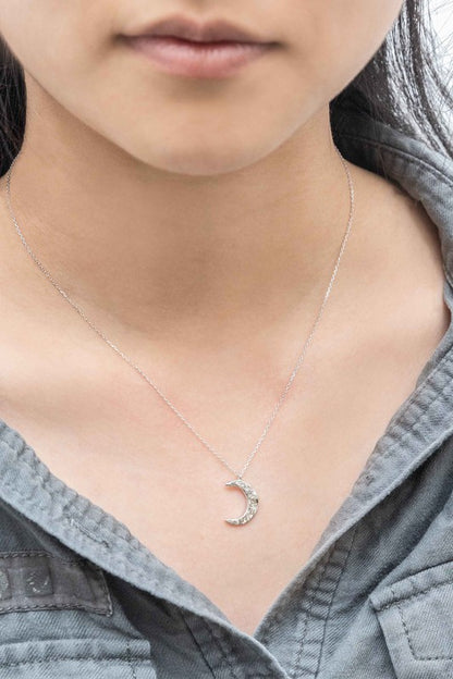 Crescent Moon Hammered Necklace