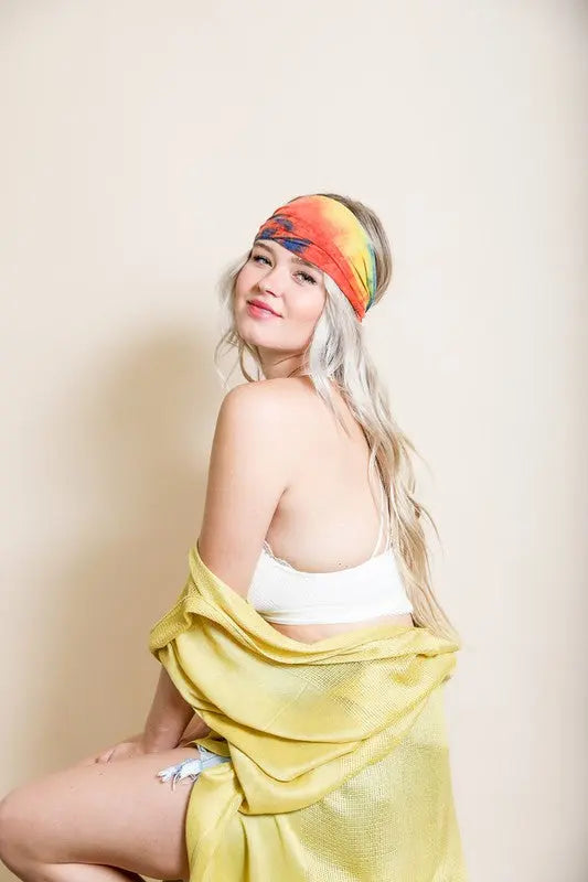 Wide Band Tie Dye Headwrap