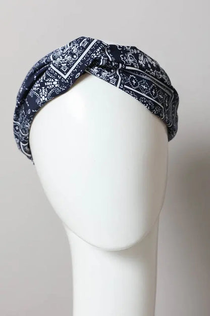 Block Paisley Twist Headwrap