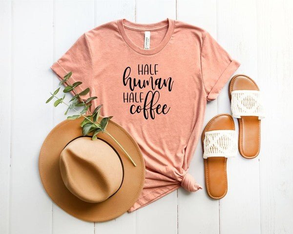 Half Human Half Coffee Graphic Tee