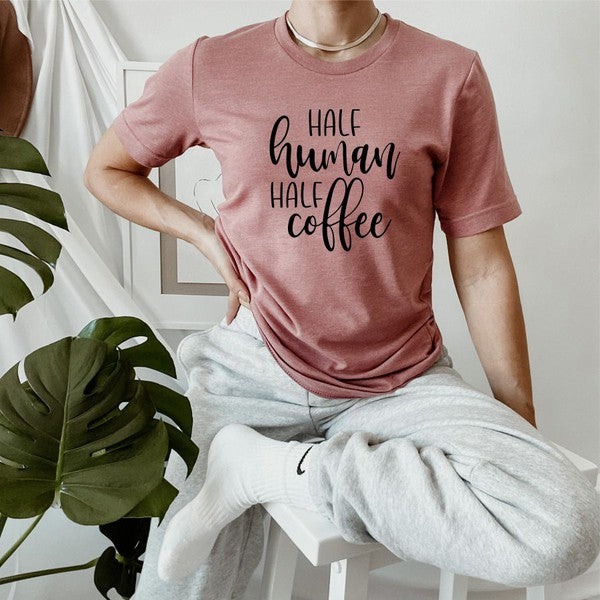 Half Human Half Coffee Graphic Tee