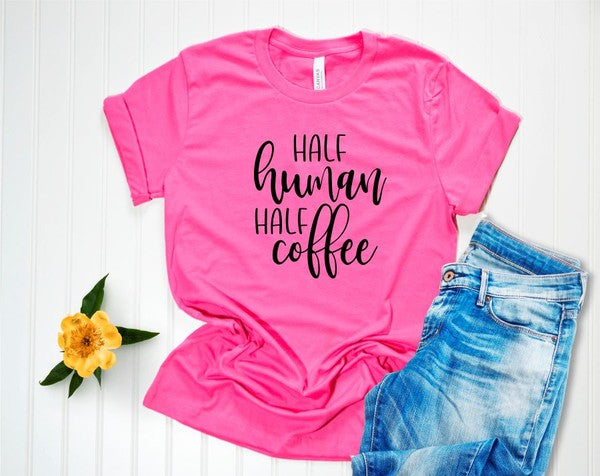 Half Human Half Coffee Graphic Tee