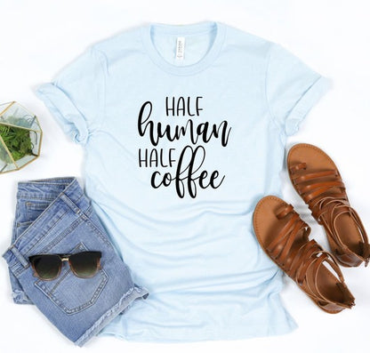 Half Human Half Coffee Graphic Tee