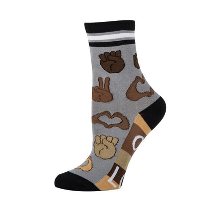 One Love - Women's Emoji Cotton Crew Socks