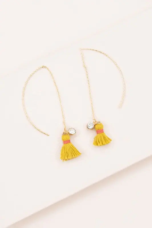 Keely Tassel Threader Earrings Lovoda