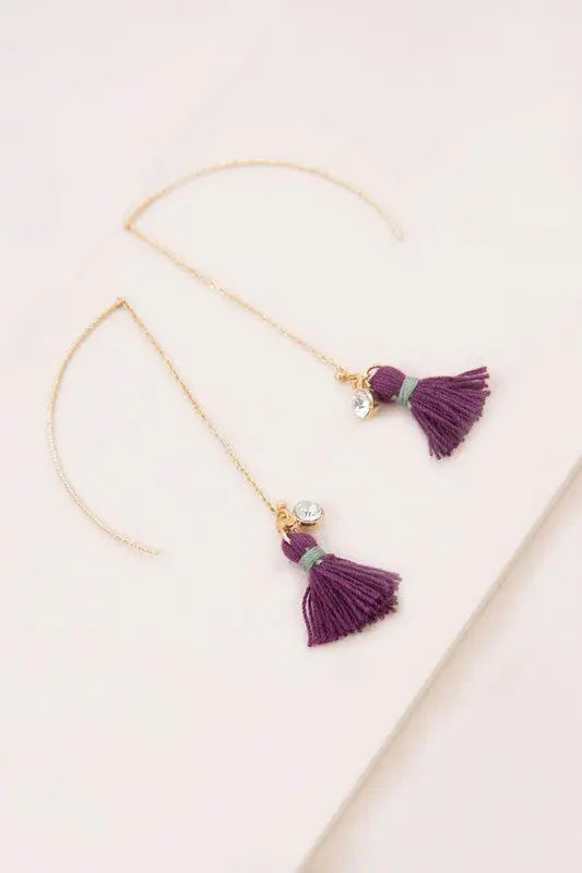 Keely Tassel Threader Earrings Lovoda