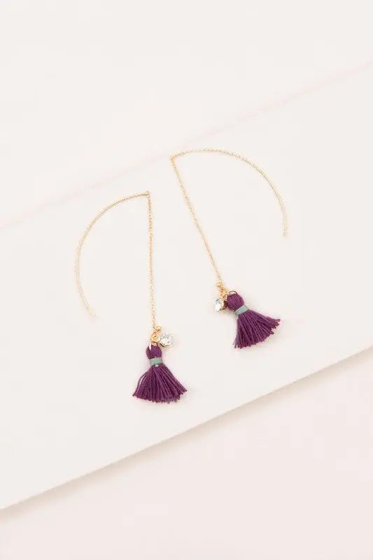 Keely Tassel Threader Earrings Lovoda