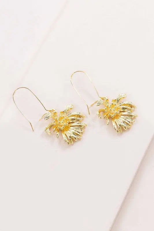 Wilted Chrysanthemum Hook Earrings Lovoda