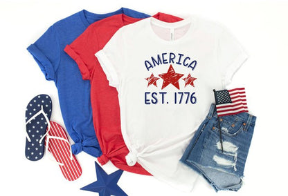 America Est 1776 Crew Neck Softstyle Tee