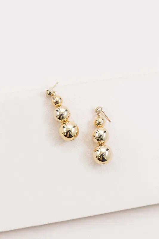 Tiers in Heaven Golden Orb Earrings Lovoda