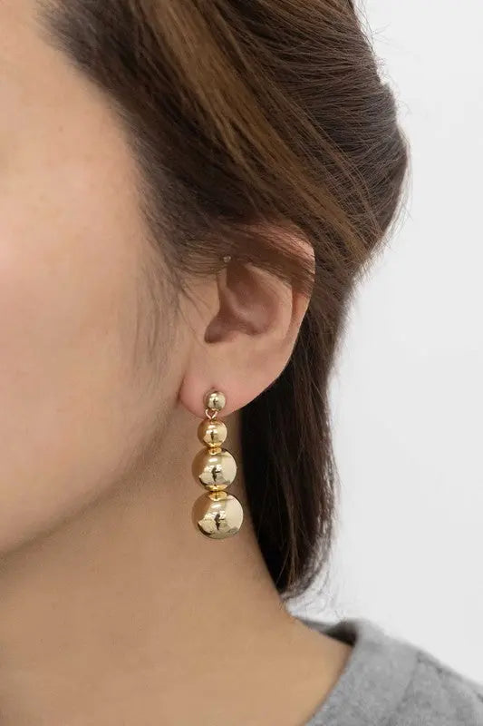 Tiers in Heaven Golden Orb Earrings Lovoda