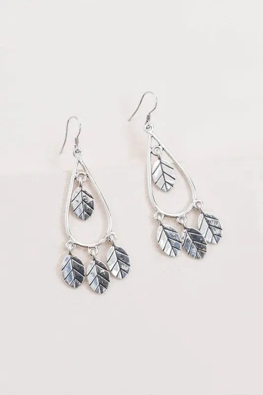 Wind Swept Leaf Earrings Lovoda