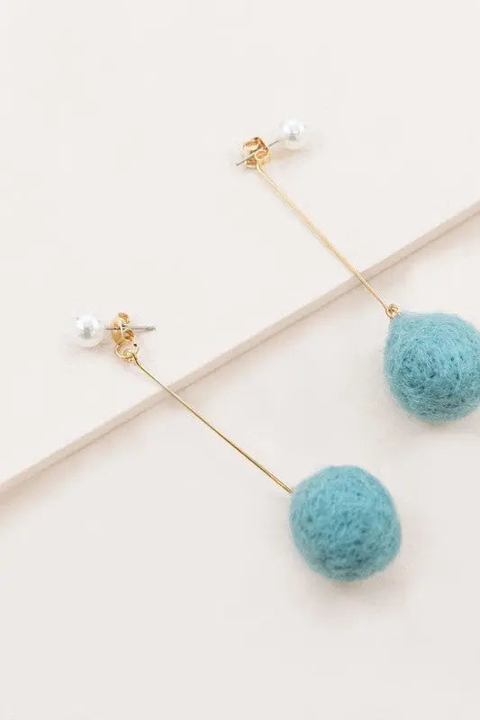 Tess Pom Earrings Lovoda