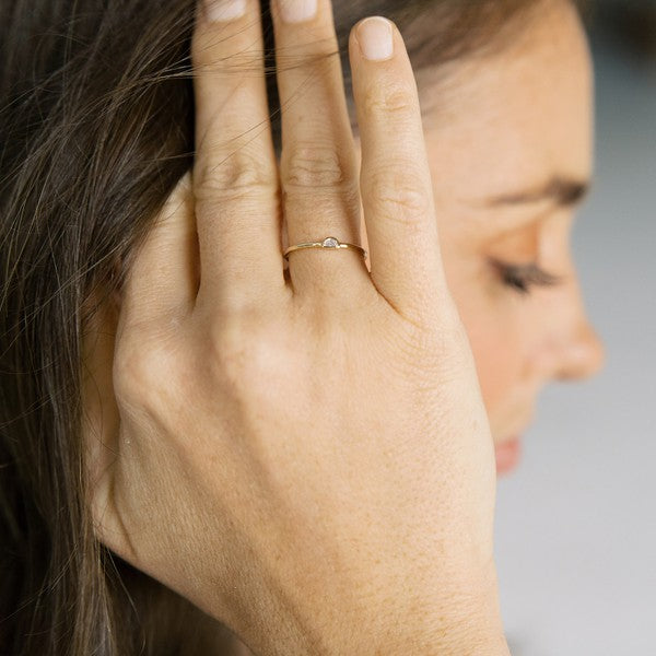 Half Moon Crystal Ring